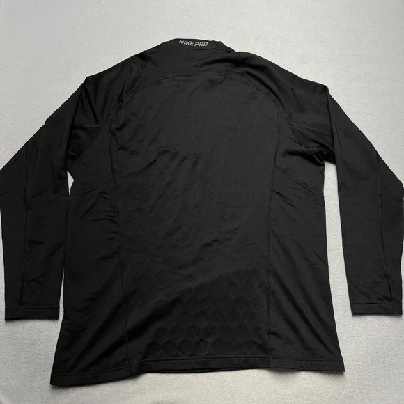 Nike Pro Hyperwarm Fitted Mens XXL Black Quarter Zip Long Sleeve Top 922442-010